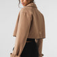 Wool Cropped Metro Trench — Toasted Almond