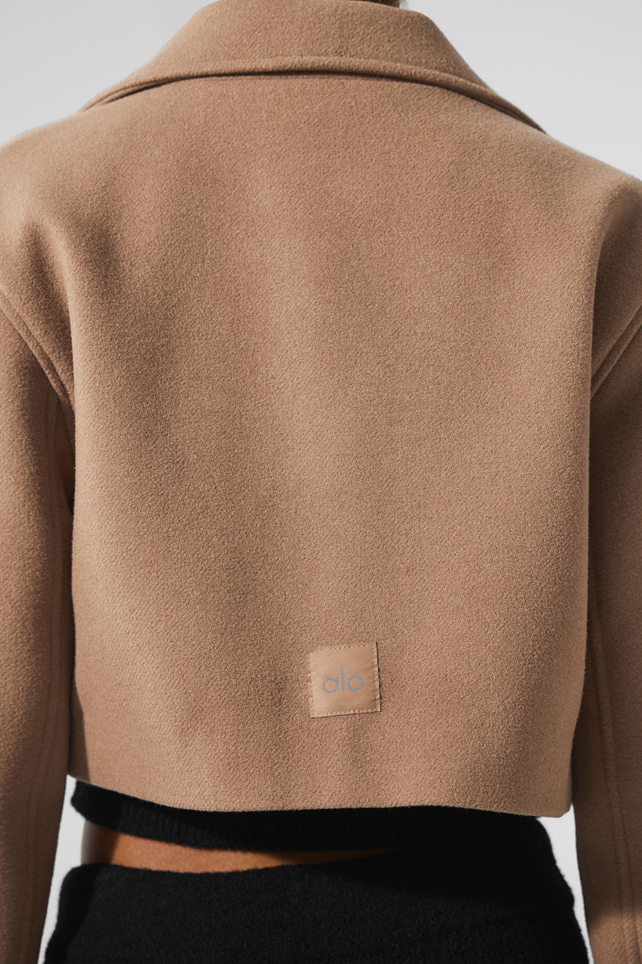 Wool Cropped Metro Trench — Toasted Almond