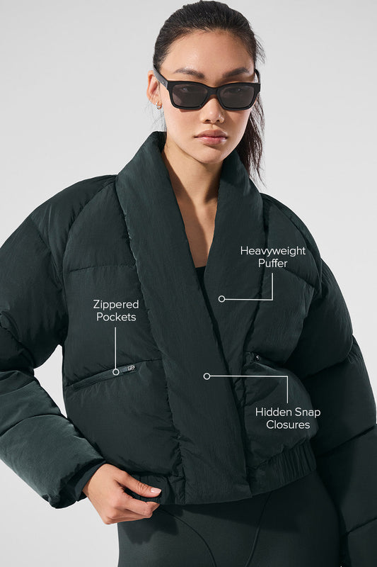 Stargazing Puffer — Charcoal Green