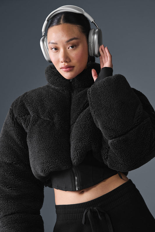 Sherpa Main Act Corset Puffer — Black