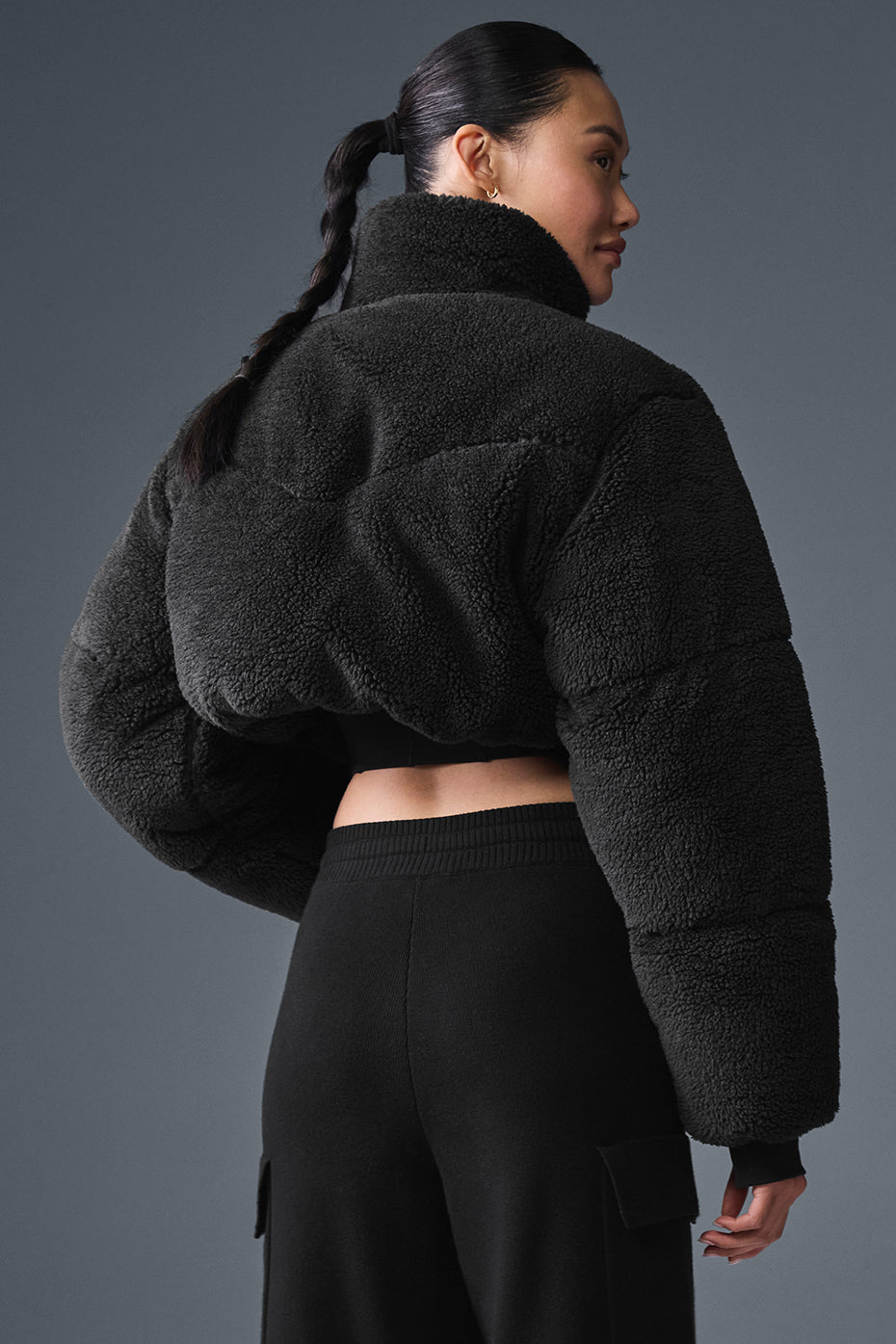 Sherpa Main Act Corset Puffer — Black