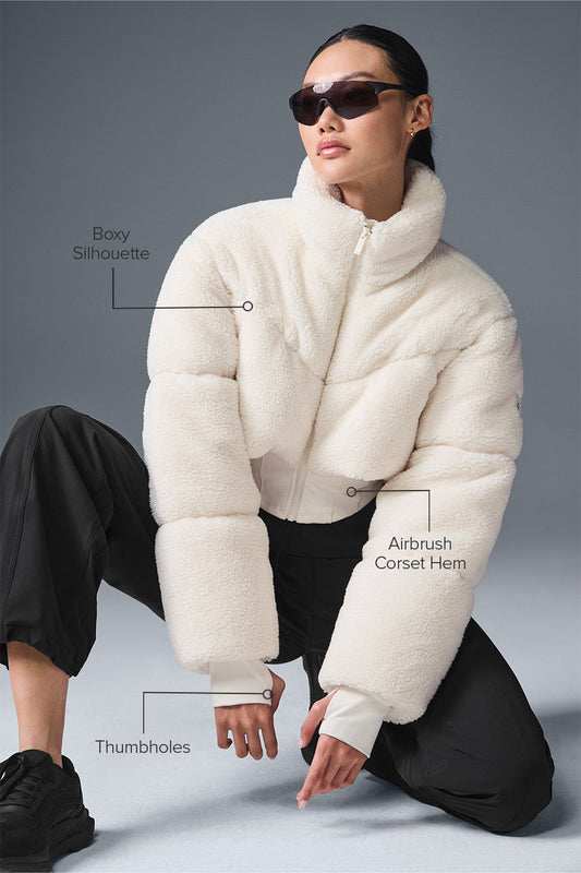 Sherpa Main Act Corset Puffer — Ivory