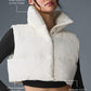Cropped Gold Rush Puffer Vest — Ivory