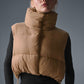 Cropped Gold Rush Puffer Vest — Toasted Almond