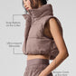 Extreme Cropped Gold Rush Puffer Vest — Mushroom