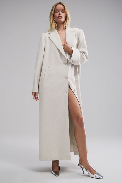 Courchevel Soiree Wool Coat — White Oak