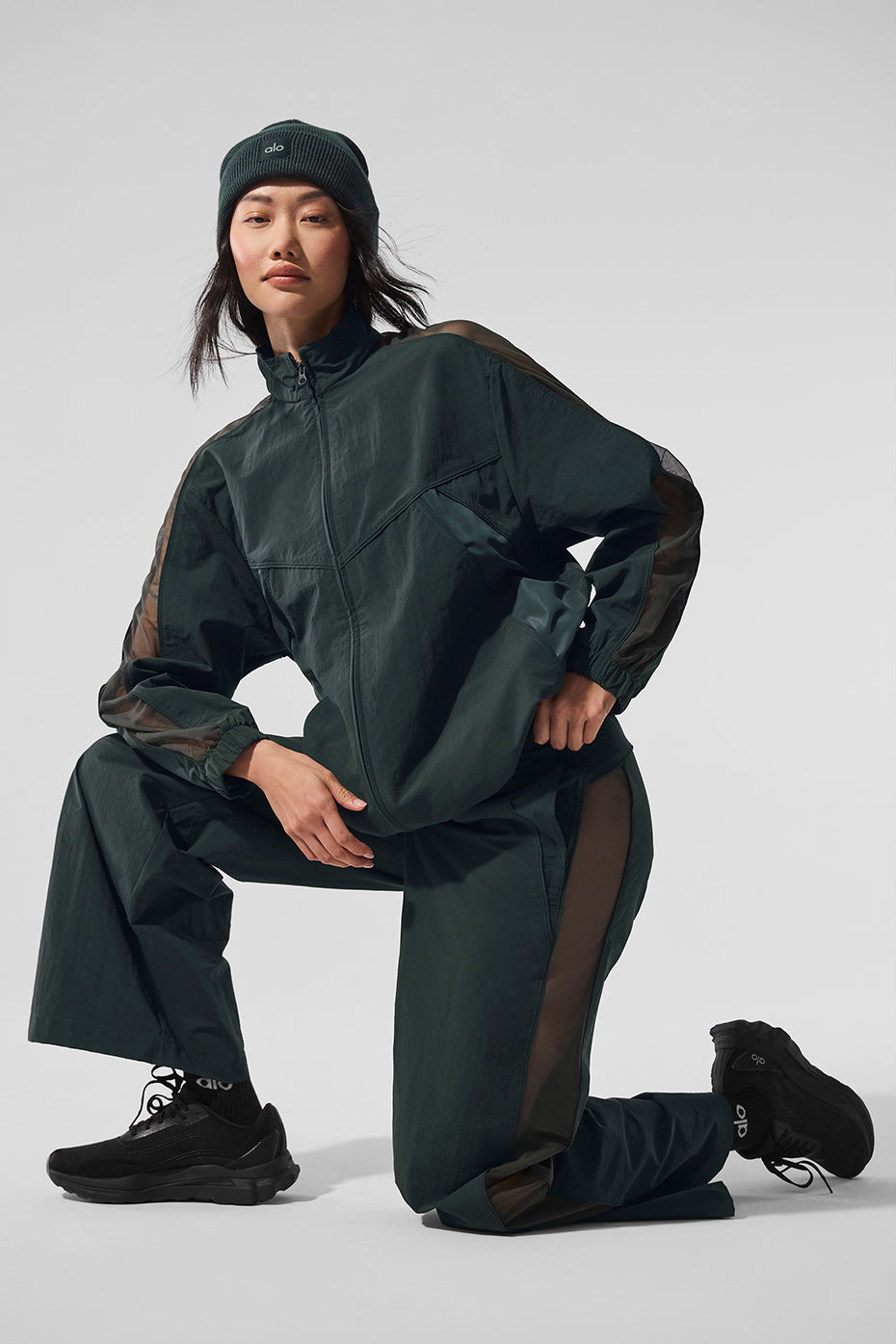 Origin Full — Zip Track Zip Jacket — Charcoal Green