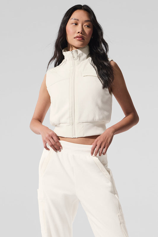 Polar Fleece Wintry Mix Vest — Ivory