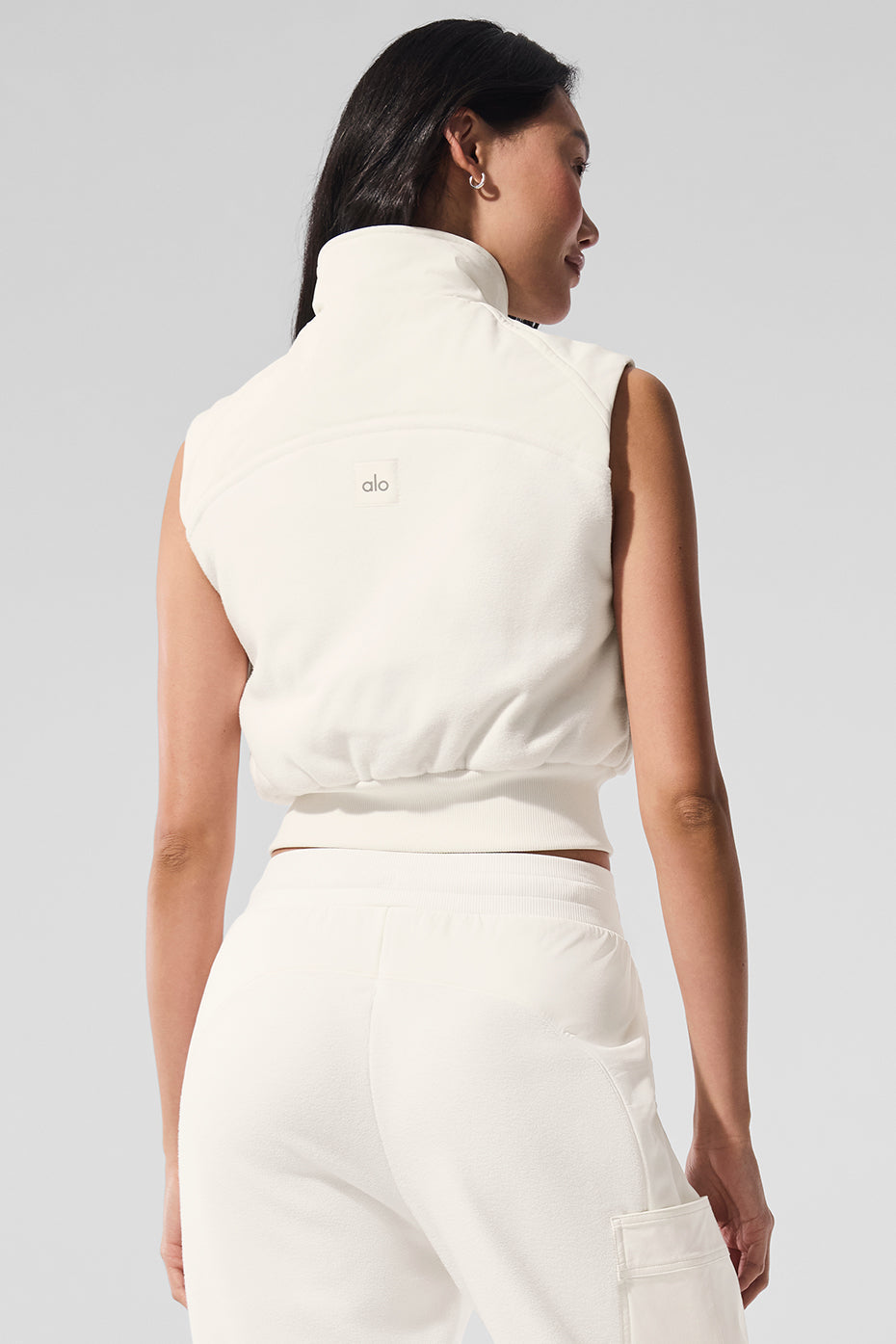 Polar Fleece Wintry Mix Vest — Ivory