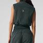 Polar Fleece Wintry Mix Vest — Charcoal Green