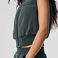 Polar Fleece Wintry Mix Vest — Charcoal Green