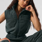 Polar Fleece Wintry Mix Vest — Charcoal Green