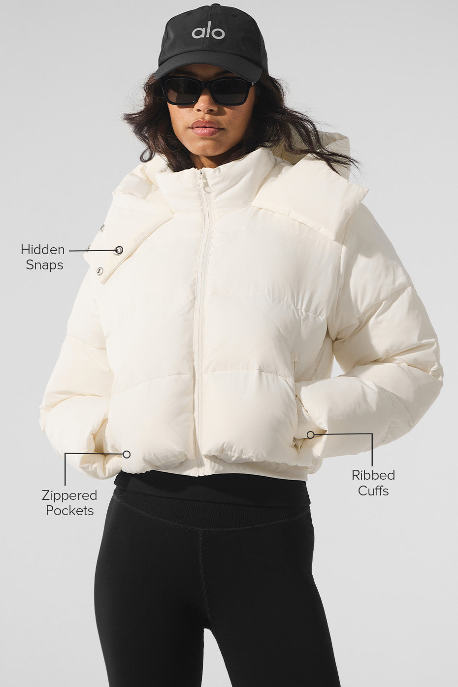 Foxy Puffer Zip Jacket — Ivory