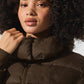 Foxy Puffer Zip Jacket — Espresso