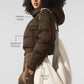 Foxy Puffer Zip Jacket — Espresso