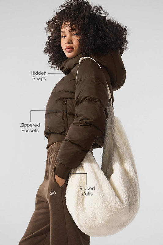 Foxy Puffer Zip Jacket — Espresso