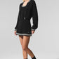 Tennis Club Sweater Knit Full Zip Zip Jacket — Black/Ivory