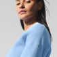 Tennis Club Sweater Knit Full Zip Zip Jacket — Seashell Blue/White