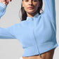 Tennis Club Sweater Knit Full Zip Zip Jacket — Seashell Blue/White