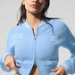 Tennis Club Sweater Knit Full Zip Zip Jacket — Seashell Blue/White