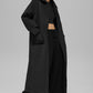 Quilted Skyline Long Coat — Black