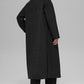 Quilted Skyline Long Coat — Black