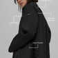 Quilted Skyline Long Coat — Black