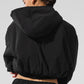 Cropped Mountain Peak Full — Zip Hooded Sweatshirt — Black