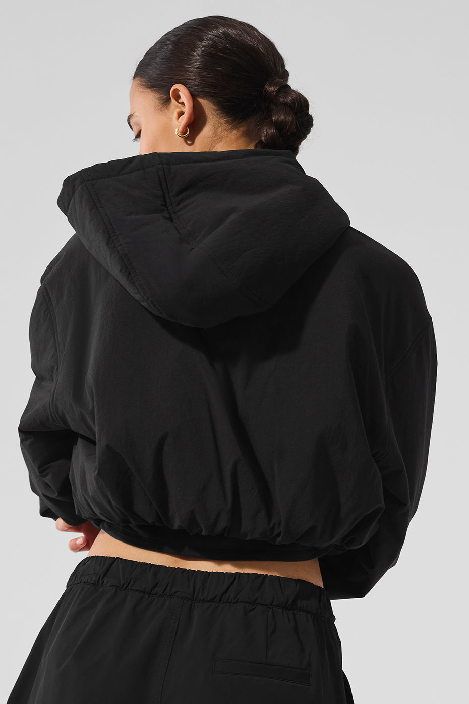 Cropped Mountain Peak Full — Zip Hooded Sweatshirt — Black