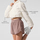 Cropped Mountain Peak Full — Zip Hooded Sweatshirt — Ivory
