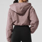 Cropped Mountain Peak Full — Zip Hooded Sweatshirt — Mushroom
