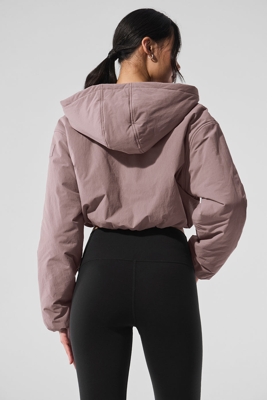 Cropped Mountain Peak Full — Zip Hooded Sweatshirt — Mushroom