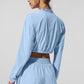 Cropped Breezy Full — Zip Cover Up — Seashell Blue