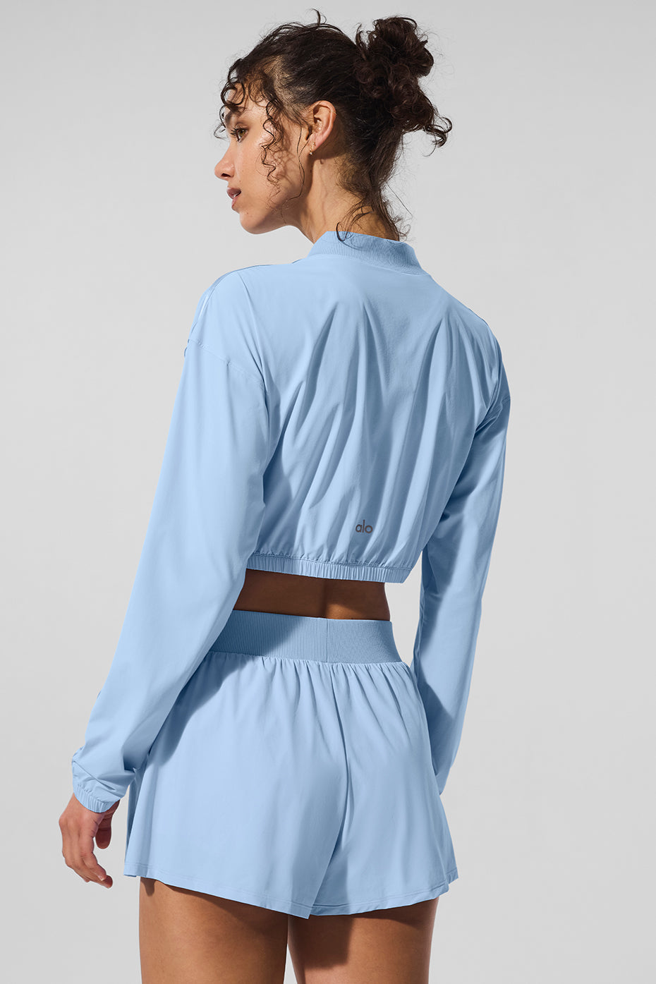 Cropped Breezy Full — Zip Cover Up — Seashell Blue