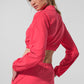 Cropped Breezy Full — Zip Cover Up — Candy Red