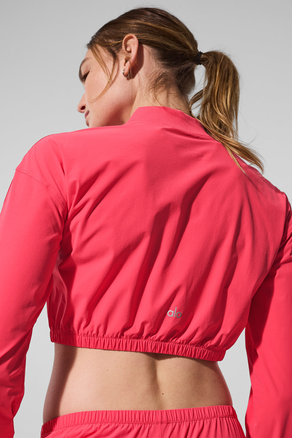 Cropped Breezy Full — Zip Cover Up — Candy Red