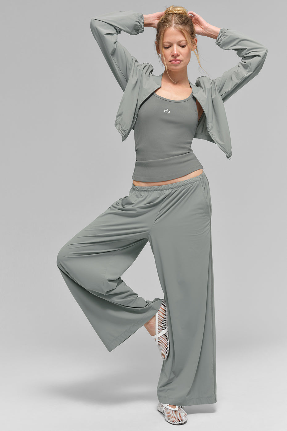 Cropped Breezy Full — Zip Cover Up — Lunar Grey