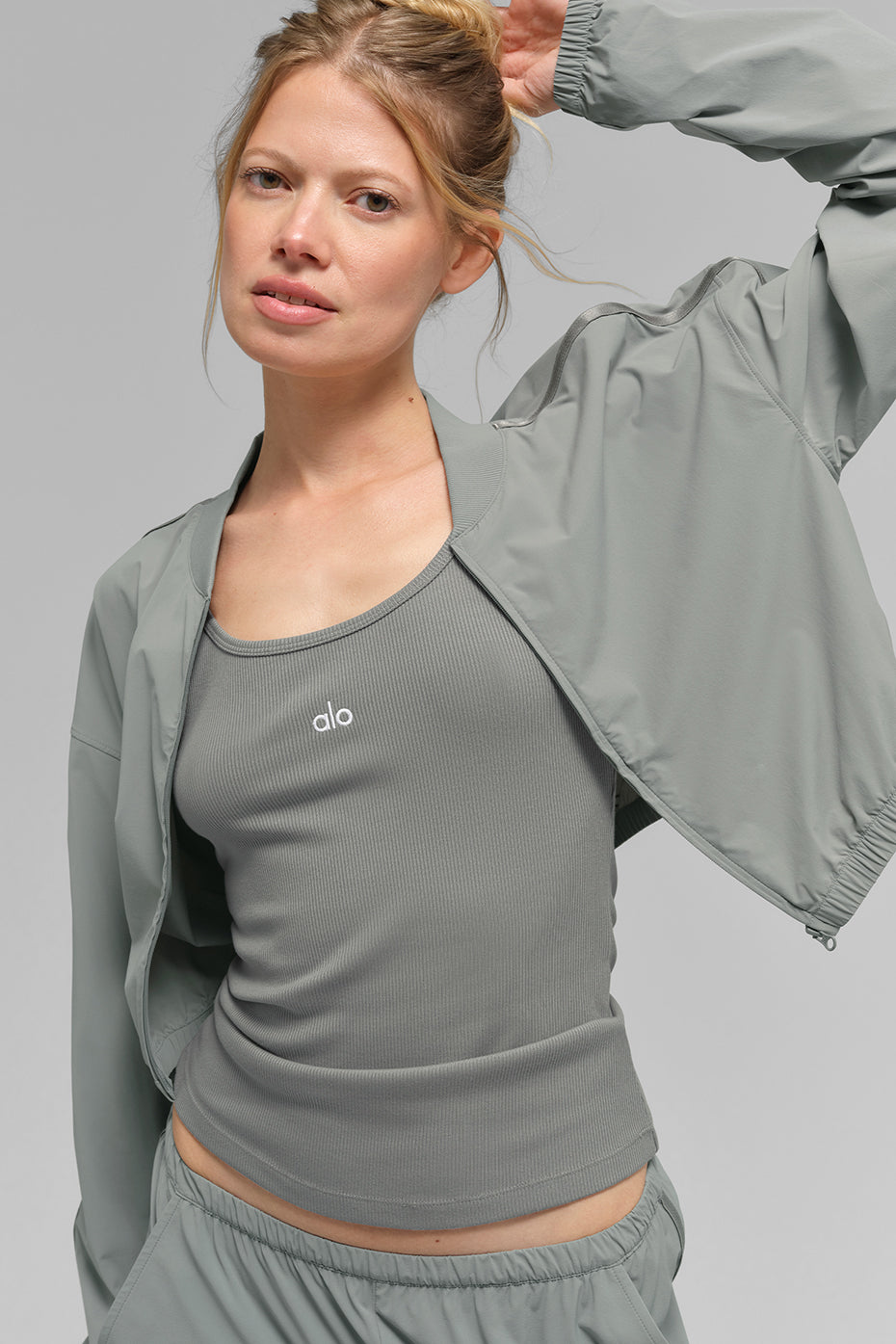 Cropped Breezy Full — Zip Cover Up — Lunar Grey