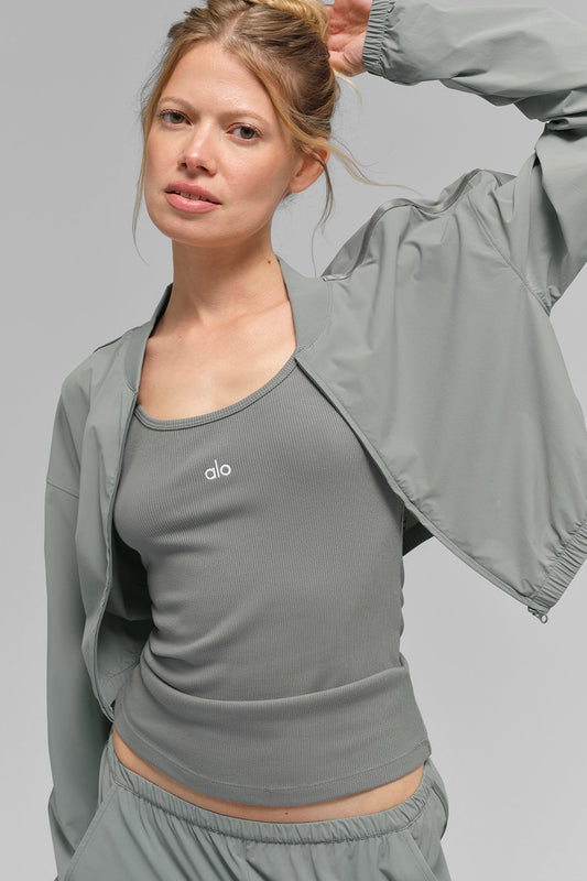 Cropped Breezy Full — Zip Cover Up — Lunar Grey