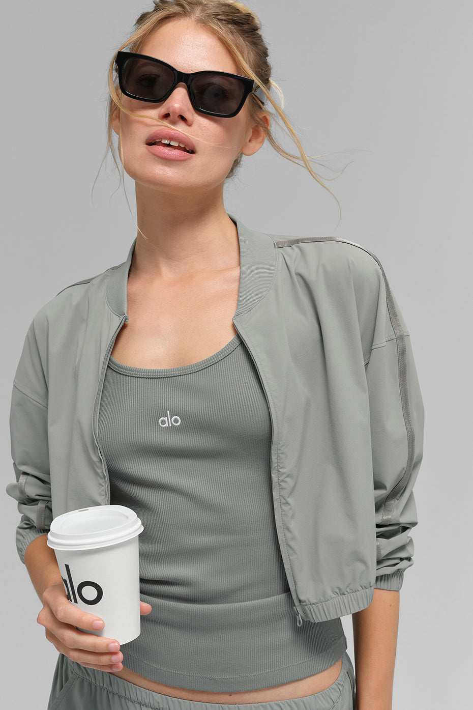 Cropped Breezy Full — Zip Cover Up — Lunar Grey