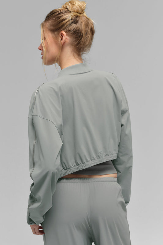 Cropped Breezy Full — Zip Cover Up — Lunar Grey