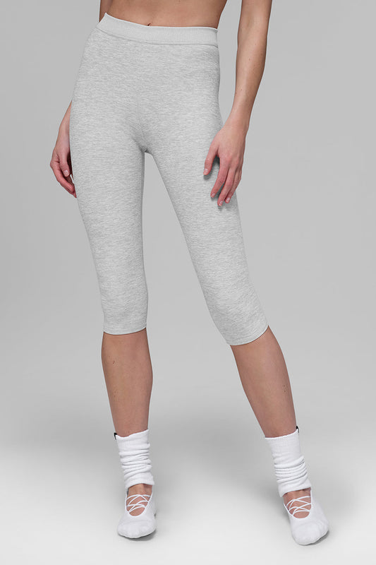 Alosoft High Rise Iconic 90's Capri — Athletic Heather Grey