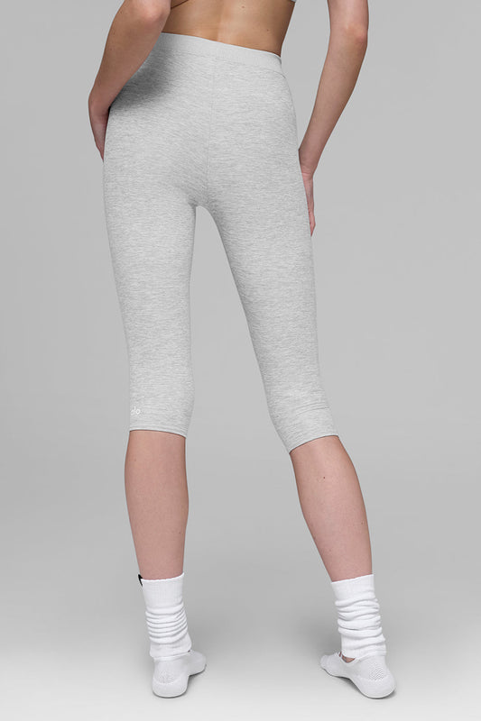 Alosoft High Rise Iconic 90's Capri — Athletic Heather Grey
