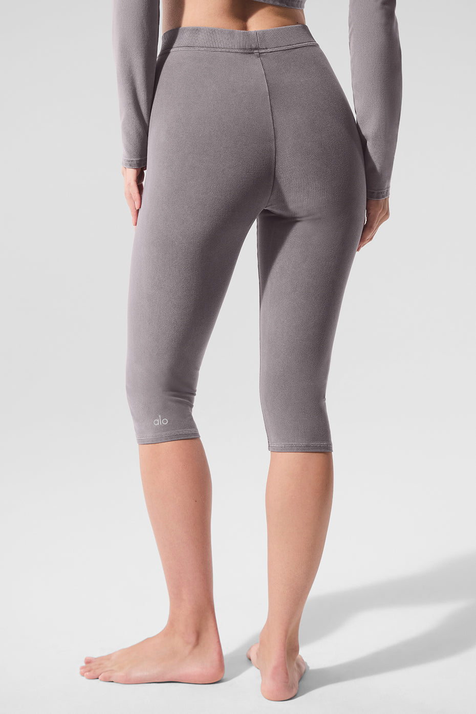 Washed Alosoft High Rise Iconic 90's Capri — Cool Grey Wash