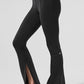 High Rise Zip It Flare Leggings — Black