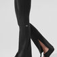 High Rise Zip It Flare Leggings — Black