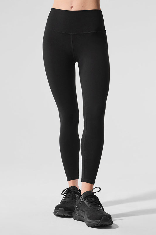 Alosoft High Rise 7/8 Highlight Leggings — Black
