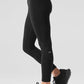 Alosoft High Rise 7/8 Highlight Leggings — Black