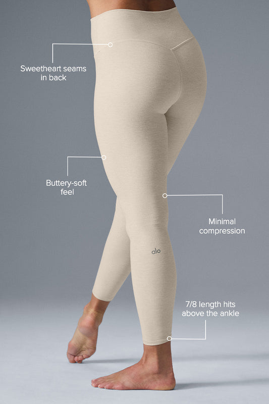 Alosoft High Rise 7/8 Highlight Leggings — Oatmeal Heather