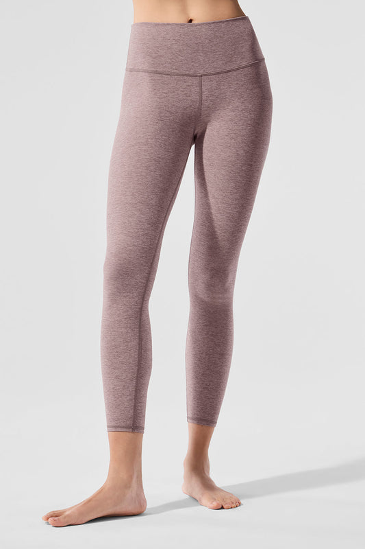 Alosoft High Rise 7/8 Highlight Leggings — Dark Pink Quartz Heather
